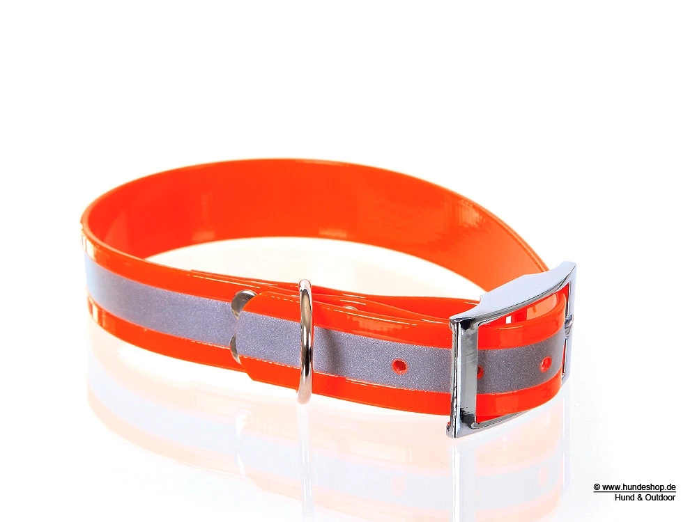 Relaxoo Biothane Reflex Hundehalsband Orange 25mm Breit 1 Relaxoo Biothane Reflex Hundehalsband Orange 25mm Breit