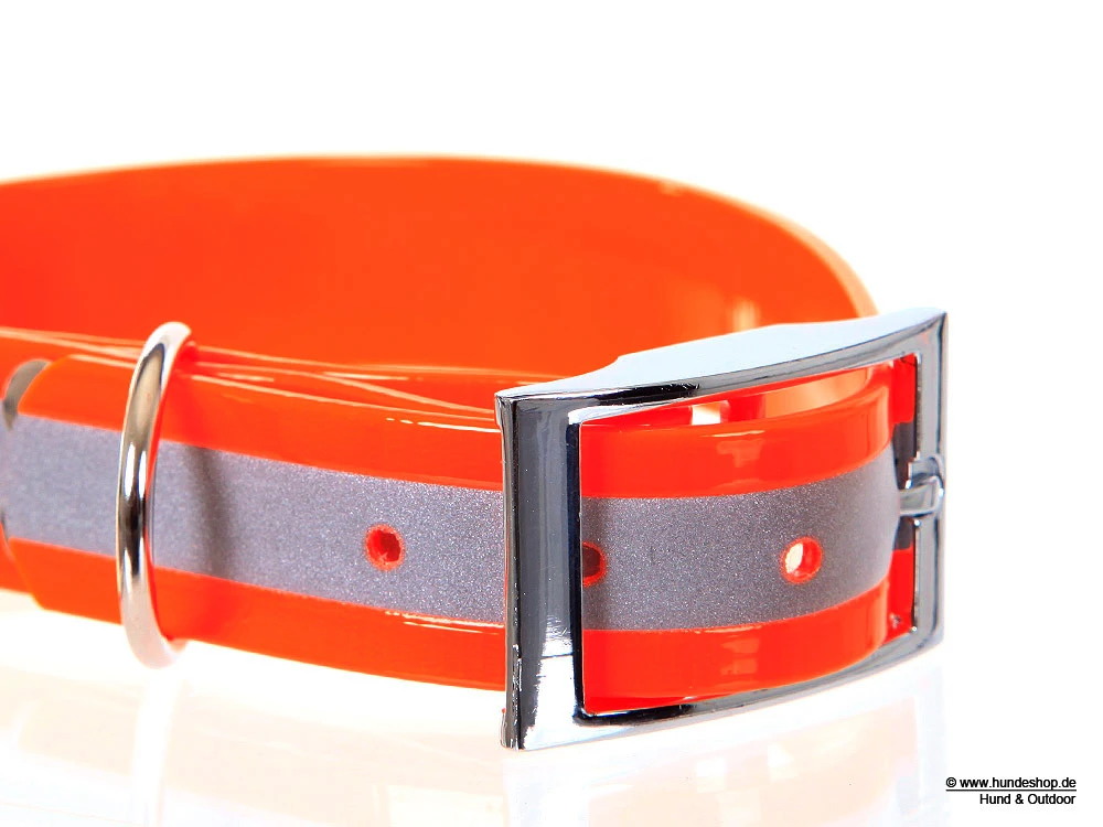 Relaxoo Biothane Reflex Hundehalsband Orange 25mm Breit 2 Relaxoo Biothane Reflex Hundehalsband Orange 25mm Breit – Bild 2