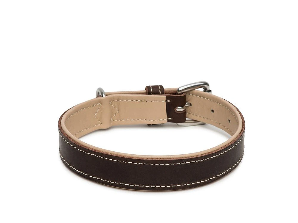 Hundehalsband Traumfänger Rind-Lammleder Havanna/creme 1 Hundehalsband Traumfänger Rind-Lammleder Havanna/creme