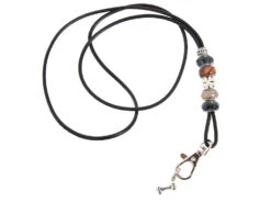 Mein Leder-Pfeifenband Mit Schmucksteinen Schwarz