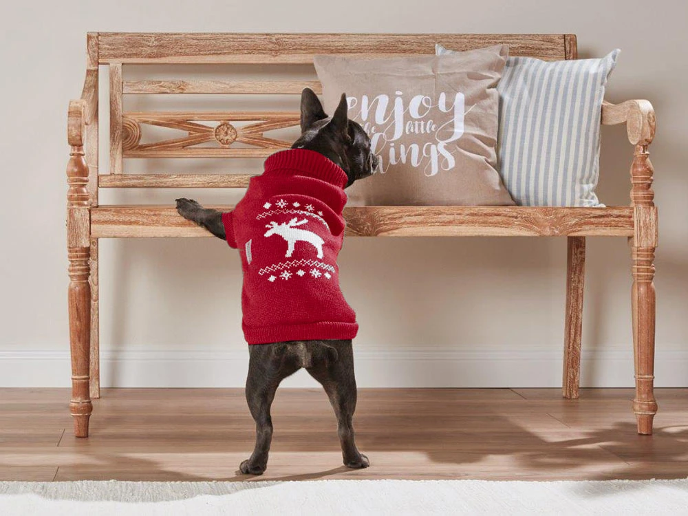 Wolters Strickpullover Elch Rot/weiß 2 Wolters Strickpullover Elch Rot/weiß – Bild 2